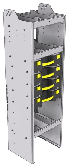14-1563-4 Square back carry case cabinet 18-7/8"Wide x 15.5"Deep x 63"High with 4 Carrycases