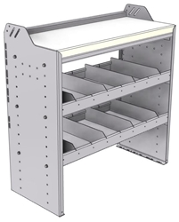 18-3536-2W Workbench 34.5"Wide x 15.5"Deep x 36"high with 2 standard divider shelves and a 1.5" thick hardwood worktop