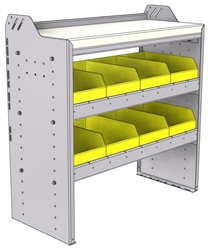 18-3536-6W Workbench 34.5"Wide x 15.5"Deep x 36"high with 2 bin shelves and a 1.5" thick hardwood worktop