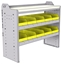 18-4536-6W Workbench 43"Wide x 15.5"Deep x 36"high with 2 bin shelves and a 1.5" thick hardwood worktop