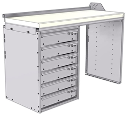 18-4830-LD Workbench 43"Wide x 18.5"Deep x 30"high with a 6 Drawer unit on Left hand side