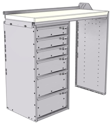 18-4836-LD Workbench 43"Wide x 18.5"Deep x 36"high with a 6 Drawer unit on Left hand side