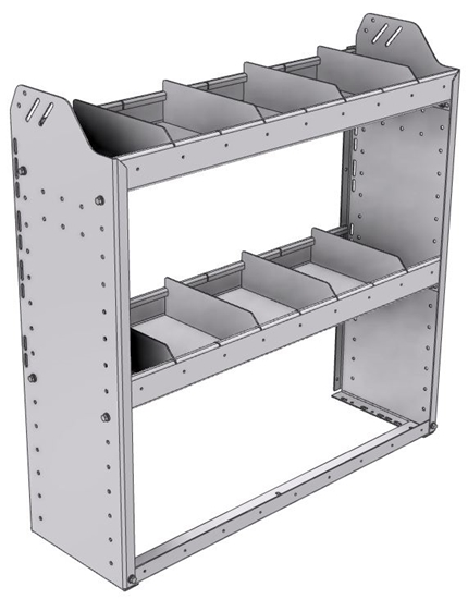 20-3136-2 Square back shelf unit 36"Wide x 11.5"Deep x 36"High with 2 shelves