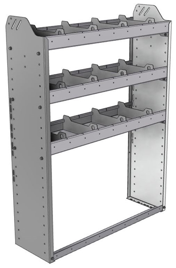 20-3148-3 Square back shelf unit 36"Wide x 11.5"Deep x 48"High with 3 shelves