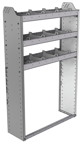 20-3158-3 Square back shelf unit 36"Wide x 11.5"Deep x 58"High with 3 shelves