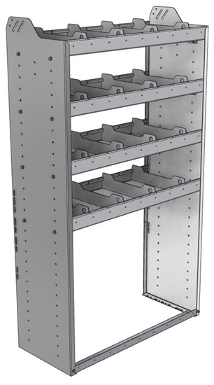 20-3563-4 Square back shelf unit 36"Wide x 15.5"Deep x 63"High with 4 shelves