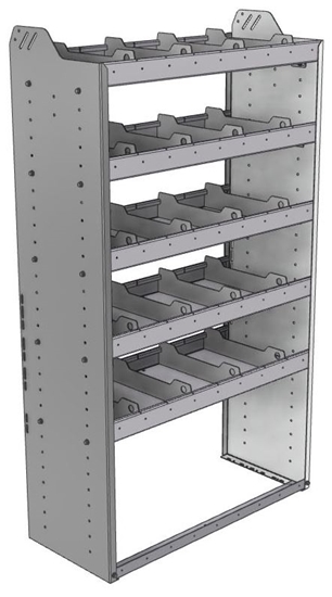 20-3563-5 Square back shelf unit 36"Wide x 15.5"Deep x 63"High with 5 shelves