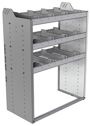 20-3848-3 Square back shelf unit 36"Wide x 18.5"Deep x 48"High with 3 shelves