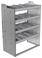 20-3848-4 Square back shelf unit 36"Wide x 18.5"Deep x 48"High with 4 shelves