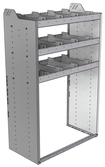 20-3858-3 Square back shelf unit 36"Wide x 18.5"Deep x 58"High with 3 shelves