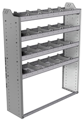 20-4358-4 Square back shelf unit 48"Wide x 13.5"Deep x 58"High with 4 shelves