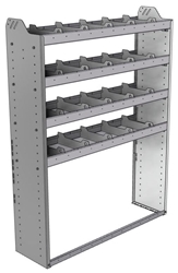 20-4363-4 Square back shelf unit 48"Wide x 13.5"Deep x 63"High with 4 shelves