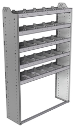 20-4372-5 Square back shelf unit 48"Wide x 13.5"Deep x 72"High with 5 shelves
