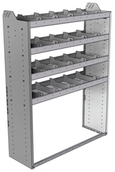 20-4563-4 Square back shelf unit 48"Wide x 15.5"Deep x 63"High with 4 shelves