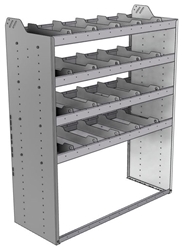 20-4858-4 Square back shelf unit 48"Wide x 18.5"Deep x 58"High with 4 shelves