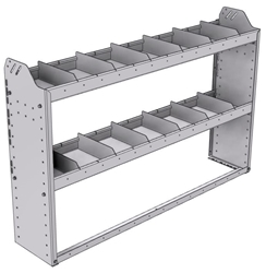 20-5136-2 Square back shelf unit 56"Wide x 11.5"Deep x 36"High with 2 shelves