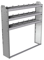 20-5158-3 Square back shelf unit 56"Wide x 11.5"Deep x 58"High with 3 shelves