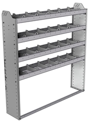 20-5158-4 Square back shelf unit 56"Wide x 11.5"Deep x 58"High with 4 shelves