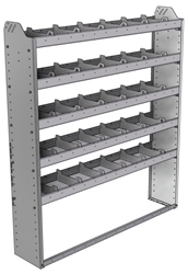20-5163-5 Square back shelf unit 56"Wide x 11.5"Deep x 63"High with 5 shelves