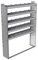 20-5172-5 Square back shelf unit 56"Wide x 11.5"Deep x 72"High with 5 shelves
