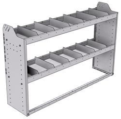 20-5336-2 Square back shelf unit 56"Wide x 13.5"Deep x 36"High with 2 shelves