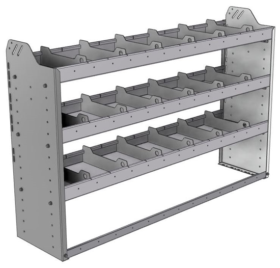 20-5336-3 Square back shelf unit 56"Wide x 13.5"Deep x 36"High with 3 shelves