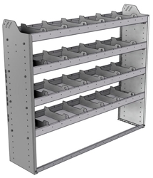 20-5348-4 Square back shelf unit 56"Wide x 13.5"Deep x 48"High with 4 shelves