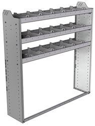 20-5358-3 Square back shelf unit 56"Wide x 13.5"Deep x 58"High with 3 shelves