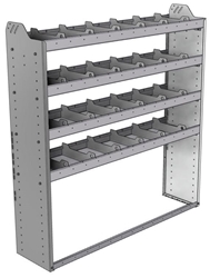 20-5358-4 Square back shelf unit 56"Wide x 13.5"Deep x 58"High with 4 shelves