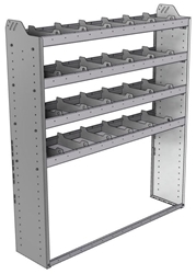 20-5363-4 Square back shelf unit 56"Wide x 13.5"Deep x 63"High with 4 shelves