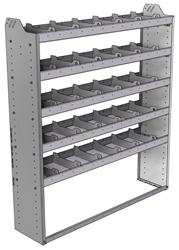 20-5363-5 Square back shelf unit 56"Wide x 13.5"Deep x 63"High with 5 shelves
