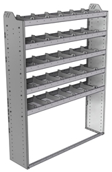 20-5372-5 Square back shelf unit 56"Wide x 13.5"Deep x 72"High with 5 shelves