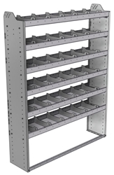 20-5372-6 Square back shelf unit 56"Wide x 13.5"Deep x 72"High with 6 shelves
