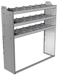 20-5558-3 Square back shelf unit 56"Wide x 15.5"Deep x 58"High with 3 shelves