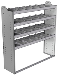 20-5558-4 Square back shelf unit 56"Wide x 15.5"Deep x 58"High with 4 shelves
