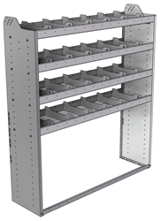 20-5563-4 Square back shelf unit 56"Wide x 15.5"Deep x 63"High with 4 shelves