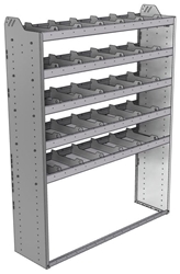 20-5572-5 Square back shelf unit 56"Wide x 15.5"Deep x 72"High with 5 shelves