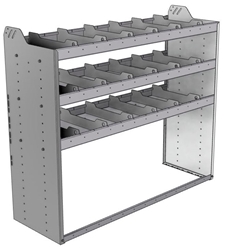 20-5848-3 Square back shelf unit 56"Wide x 18.5"Deep x 48"High with 3 shelves