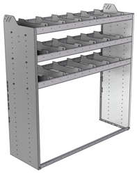 20-5858-3 Square back shelf unit 56"Wide x 18.5"Deep x 58"High with 3 shelves