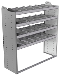 20-5858-4 Square back shelf unit 56"Wide x 18.5"Deep x 58"High with 4 shelves