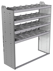 20-5863-4 Square back shelf unit 56"Wide x 18.5"Deep x 63"High with 4 shelves