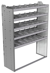 20-5872-5 Square back shelf unit 56"Wide x 18.5"Deep x 72"High with 5 shelves