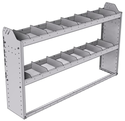 20-6136-2 Square back shelf unit 60"Wide x 11.5"Deep x 36"High with 2 shelves