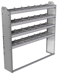 20-6158-4 Square back shelf unit 60"Wide x 11.5"Deep x 58"High with 4 shelves
