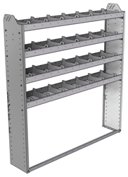 20-6163-4 Square back shelf unit 60"Wide x 11.5"Deep x 63"High with 4 shelves