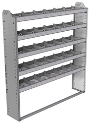20-6163-5 Square back shelf unit 60"Wide x 11.5"Deep x 63"High with 5 shelves