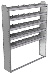 20-6172-5 Square back shelf unit 60"Wide x 11.5"Deep x 72"High with 5 shelves