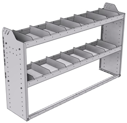 20-6336-2 Square back shelf unit 60"Wide x 13.5"Deep x 36"High with 2 shelves