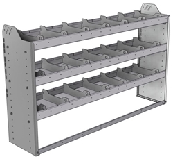 20-6336-3 Square back shelf unit 60"Wide x 13.5"Deep x 36"High with 3 shelves