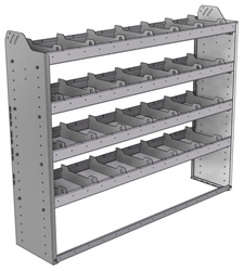 20-6348-4 Square back shelf unit 60"Wide x 13.5"Deep x 48"High with 4 shelves